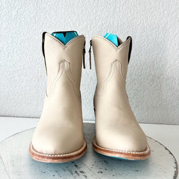 Lane PLAIN JANE Womens Cowboy Bootie 9.5 Pale Ivory Western Cowgirl Ankle Boot - Picture 5 of 11